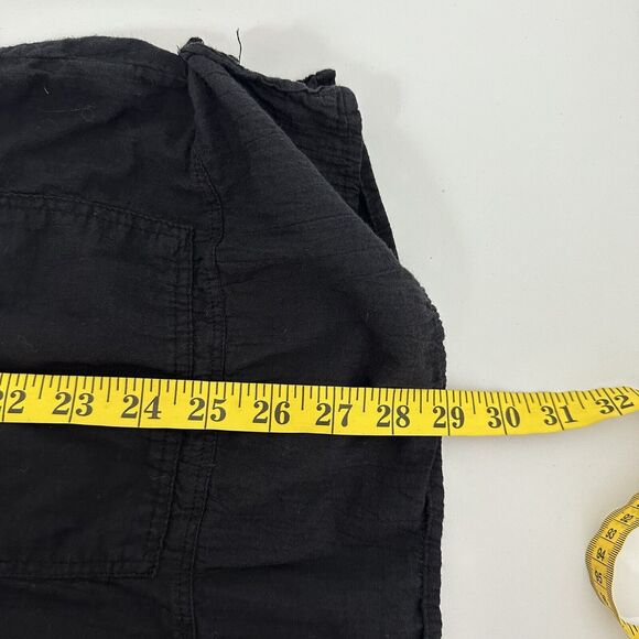 Focus Casual Life Shirt Top Womens Medium Black Gauze Minimalist Pockets Boxy - Picture 11 of 12